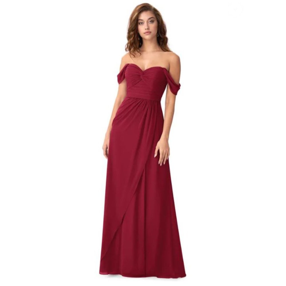 Burgundy Azazie Millie Bridesmaid Dress